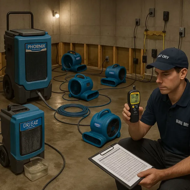 Structural Drying and Dehumidification process in Cedar Lake, IN